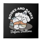 Boeken en blaffen - Schattige Sleepy Dog Reading D Tegeltje (Voorkant)