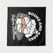 Boeken en blaffen - Schattige Sleepy Dog Reading D Wandkleed (Voorkant (horizontaal))