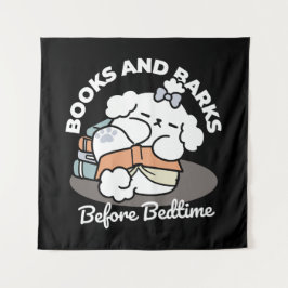 Boeken en blaffen - Schattige Sleepy Dog Reading D Wandkleed