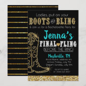 Boeken en Bling Country Western Nashville Party Kaart (Voorkant / Achterkant)