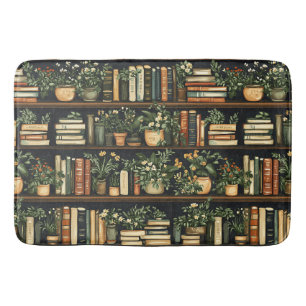 Boeken en bloemen Badmat
