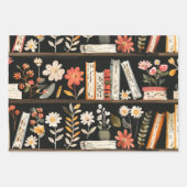 Boeken en bloemen cadeau Label Inpakpapier Vel (Voorkant 2)