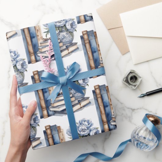 Boeken en bloemen cadeaupapier (Geschenken)