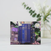 Boeken en bloemen (Camellia) Briefkaart (Staand voorkant)