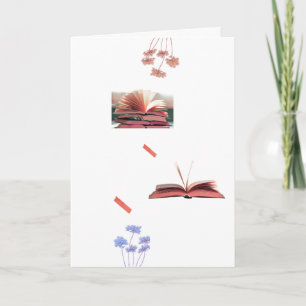 Boeken en Bloemen Cozy Aesthetische Leeszegening Kaart