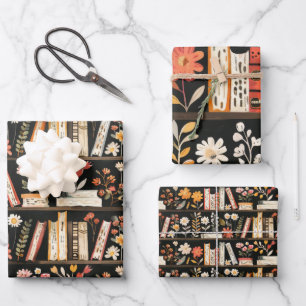 Boeken en Bloemen  Inpakpapier Vel