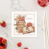 Boeken en bloemen servet (Insitu)