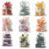 Boeken en bloemen sticker (Voorkant)