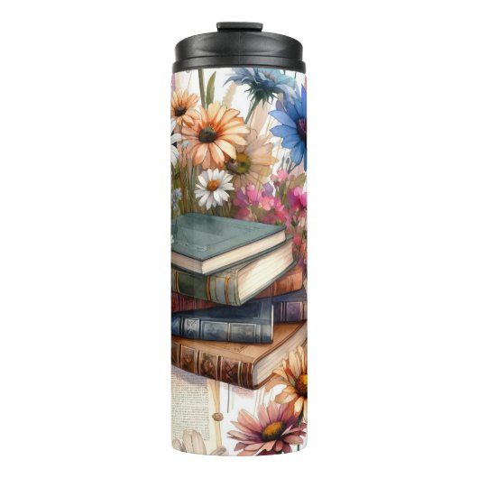 Boeken en Bloemen Thermische Tumbler Thermosbeker (Voorkant)