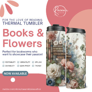 Boeken en Bloemen Thermische Tumbler Thermosbeker