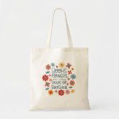 Boeken en bloemen tote bag (Voorkant)