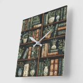 Boeken en bloemen wandklok (Hoek)