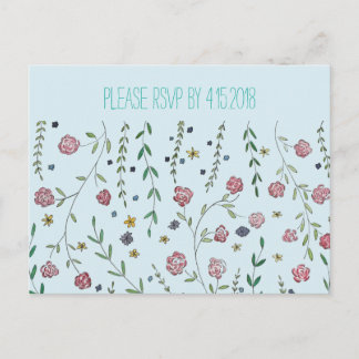 Boeken en bloesems RSVP-kaarten Uitnodiging Briefkaart