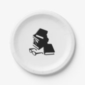 Boeken en bril papieren bordje (Voorkant)