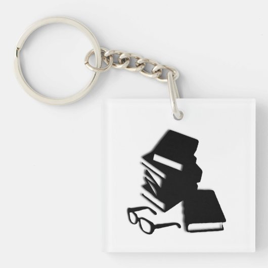 Boeken en brillen sleutelhanger (voorkant)