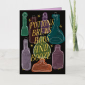 Boeken en brouwt goud folie feestdagenkaart (Voorkant)