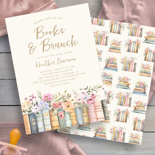 Boeken en Brunch Baby shower Kaart