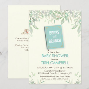 Boeken en Brunch Baby Shower Uitnodiging