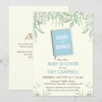 Boeken en Brunch Baby Shower Uitnodiging