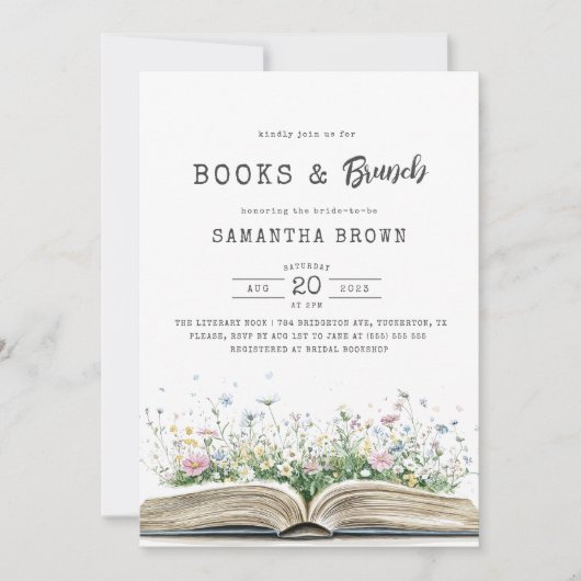 Boeken en brunch boek Vrijgezellenfeest Kaart (Voorkant)
