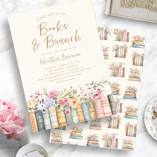Boeken en Brunch Bruidsfeest Kaart
