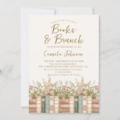 Boeken en brunch bruiloft feest uitnodiging (Voorkant)