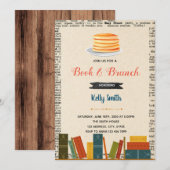 Boeken en brunch feest uitnodiging (Voorkant / Achterkant)