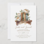 Boeken en brunch gezellige Baby shower uitnodiging (Voorkant)