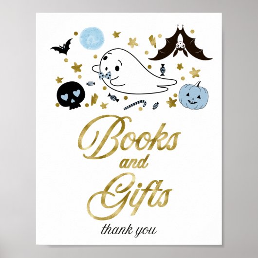 Boeken en cadeaubonnen voor halloween Baby shower Poster (Voorkant)