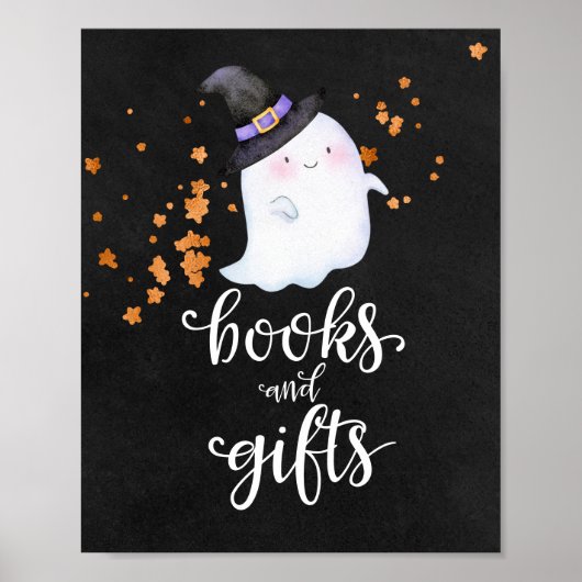 Boeken en cadeaubonnen voor halloween Baby shower Poster (Voorkant)