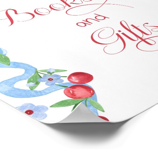 Boeken en cadeaus Cherry op de top Blue Bow Poster (Hoek)