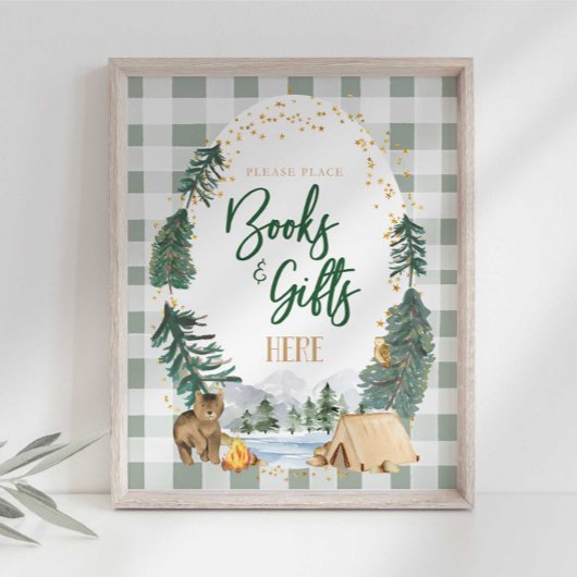 Boeken en cadeaus feestbord poster