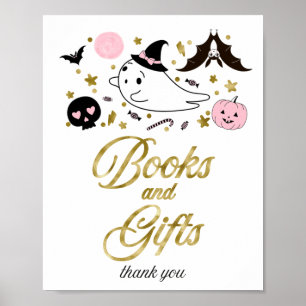 Boeken en cadeaus Halloween baby shower bord Poster