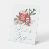 Boeken en cadeaus Winter Baby shower Reclamebord Met Voetstuk (Voorkant)