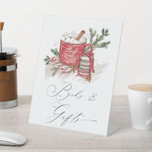 Boeken en cadeaus Winter Baby shower Reclamebord Met Voetstuk