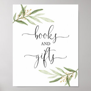 Boeken en cadeautjes met baby shower voor groen go poster