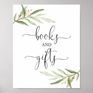 Boeken en cadeautjes met baby shower voor groen go poster