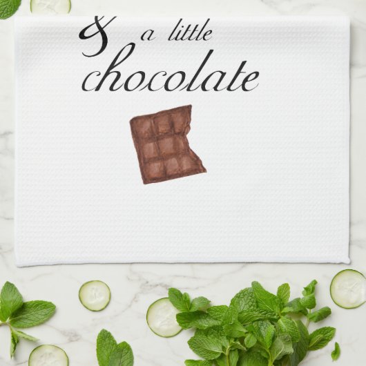 Boeken en chocolade alles wat je nodig hebt theedoek (Gevouwen)