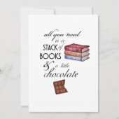 Boeken en chocolade alles wat u nodig hebt, Kaart (Voorkant)