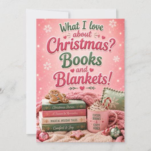 Boeken en dekens Grappige Kerst  Kaart (Voorkant)