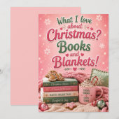 Boeken en dekens Grappige Kerst  Kaart (Voorkant / Achterkant)