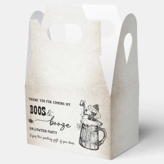 Boeken en drank Ghost Halloween Party Bedankdoosjes (Geopend)