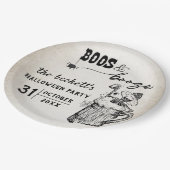 Boeken en drank Ghost Halloween Party Papieren Bordje (Gekanteld)