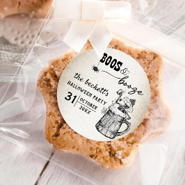 Boeken en drank Ghost Halloween Party Ronde Sticker