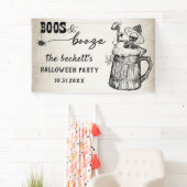 Boeken en drank Ghost Halloween Party Spandoek (Insitu)