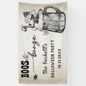 Boeken en drank Ghost Halloween Party Spandoek (Verticaal)