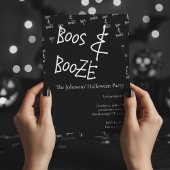 Boeken en drank Halloween Party Zwart-wit Kaart