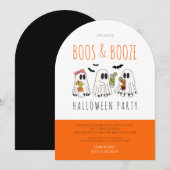 Boeken en drank Quote Ghost Adult Halloween Party Kaart (Voorkant / Achterkant)