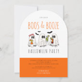 Boeken en drank Quote Ghost Adult Halloween Party Kaart (Voorkant)