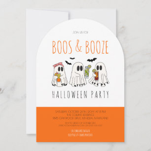Boeken en drank Quote Ghost Adult Halloween Party Kaart